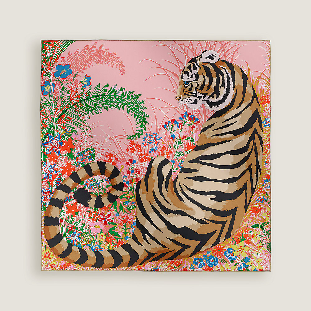 HERMES シルク ハンカチ 幾何学模様 Tyger Tyger scarf 70 - Grey | Hermès Mainland China